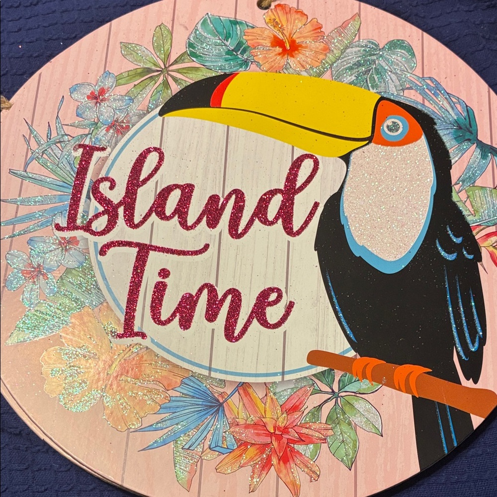 Island Time Toucan Wall Decor - Pink and Multicolor